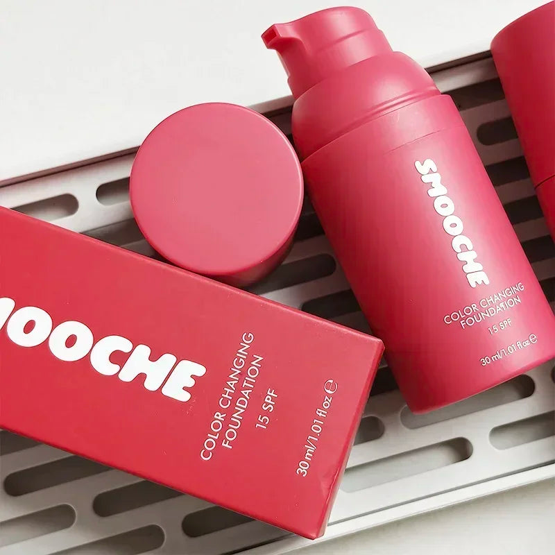 Smooche SPF15 Color Changing Liquid Foundation Lightweight Self Adjusting Skin Tone Match Moisturizing Natural Glow Makeup Base VXN Beauty