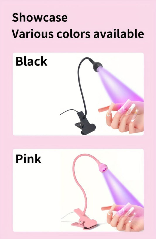 Straight UV/LED Nail Lamp, Table Lamp, Night Light, USB Nail Clamp Light, Gel Polish Curing Light with UV/LED Dual Function.(silver) VXN Beauty