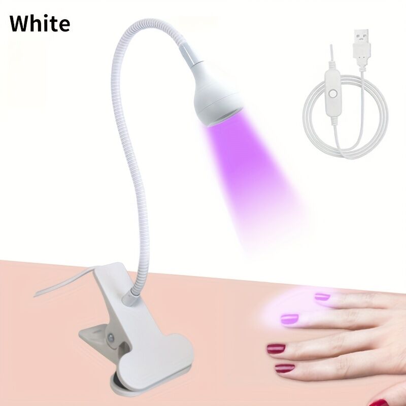 Straight UV/LED Nail Lamp, Table Lamp, Night Light, USB Nail Clamp Light, Gel Polish Curing Light with UV/LED Dual Function.(silver) VXN Beauty