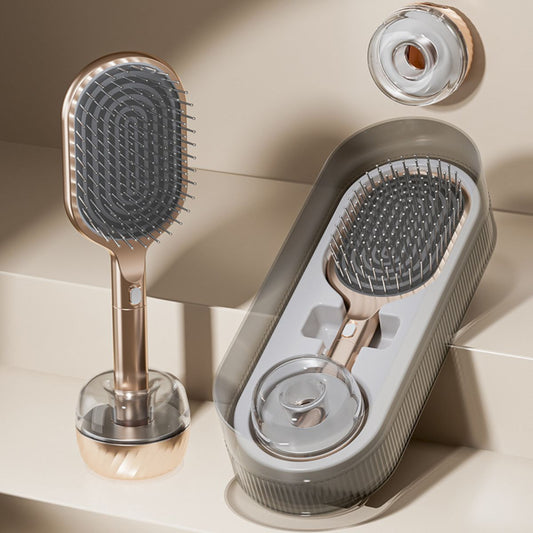Air Cushion Massage Hair Brush Set with Wall Mount Holder Base - Golden VXN Beauty