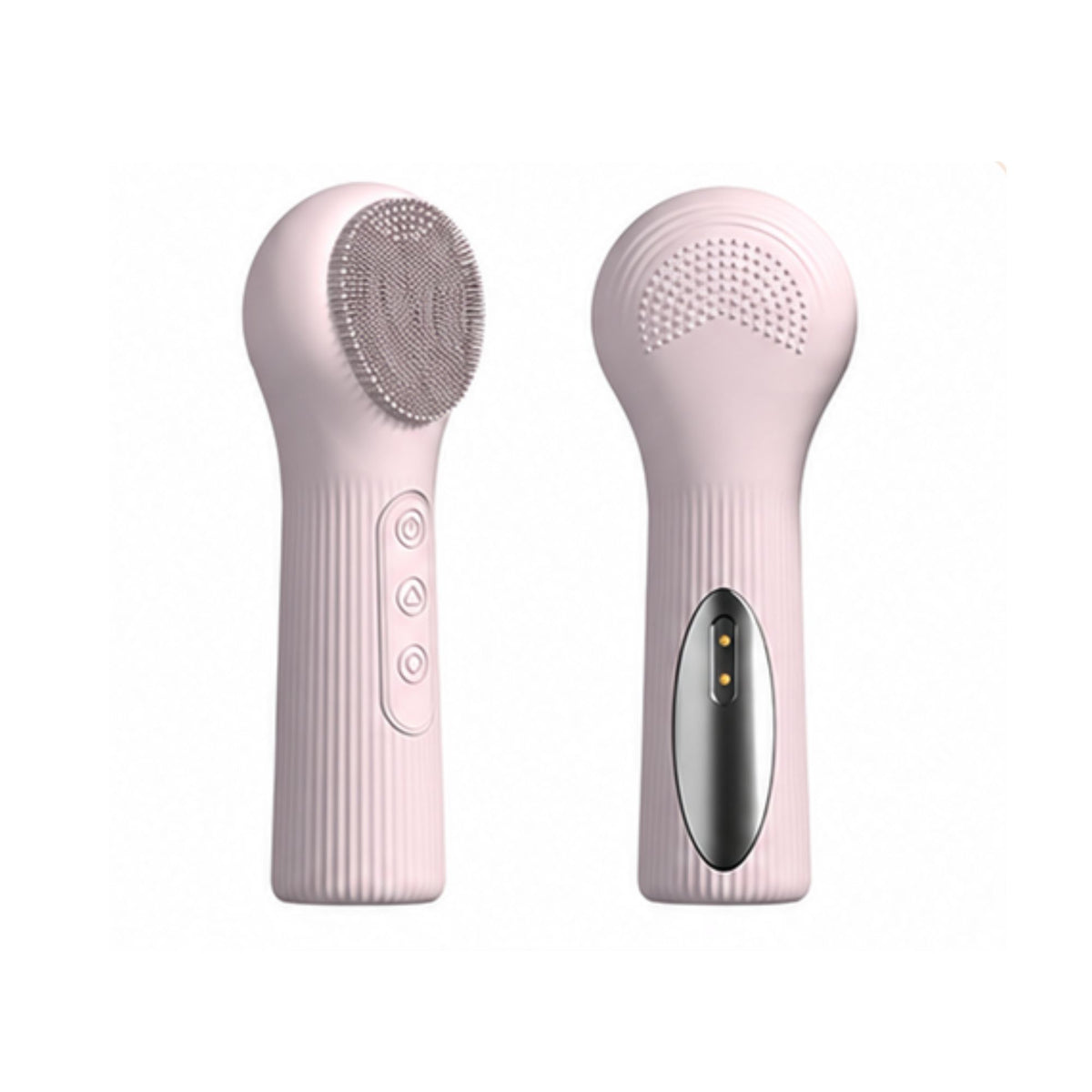Silicone Facial Cleansing Brush Sonic Vibration Heating Waterproof Rechargeable-PINK VXN Beauty