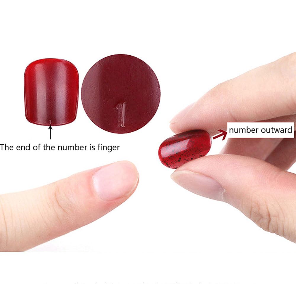 Red Press on Nails Coffin Shape Fake Nails Long False Nails with Cat Eye Design Glitter Glue on Nails for Women 24PCS 522 red 0.04 Fl Oz (Pack of 24) VXN Beauty