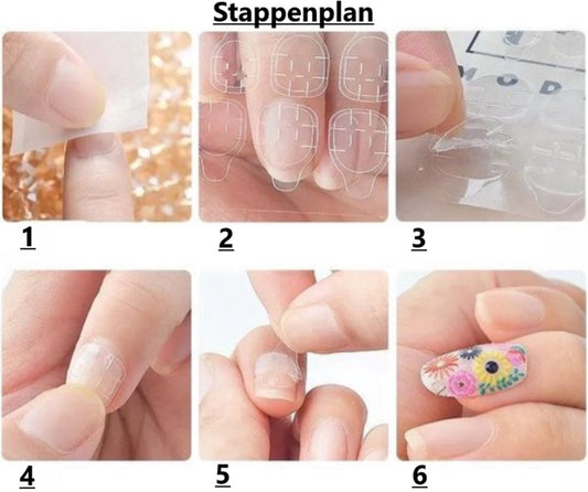 120x (MEGA PACK) Double-Sided Nail Stickers | 5 Sheets | Stick-on Nails | Press-on Nails | Fake Nails | Nail Stickers VXN Beauty