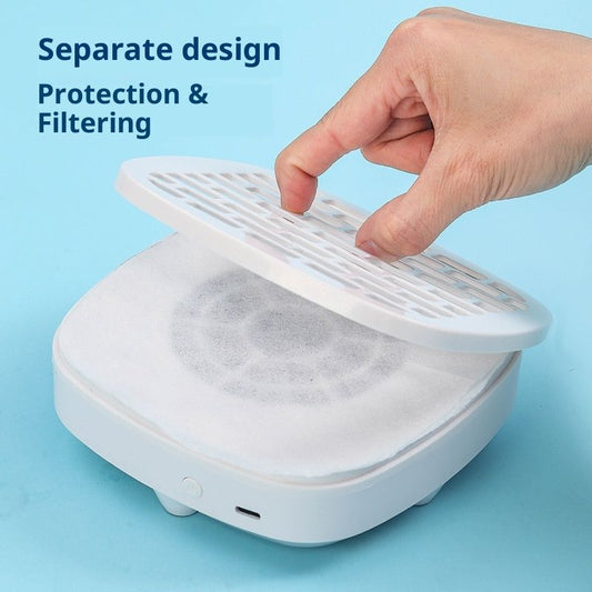 Nail Dust Collector, Cordless Dust Collector Nail Tech, Compact Powerful Nail Vacuum Fan Rechargeable Dust Pedicure for Home, White(white) VXN Beauty