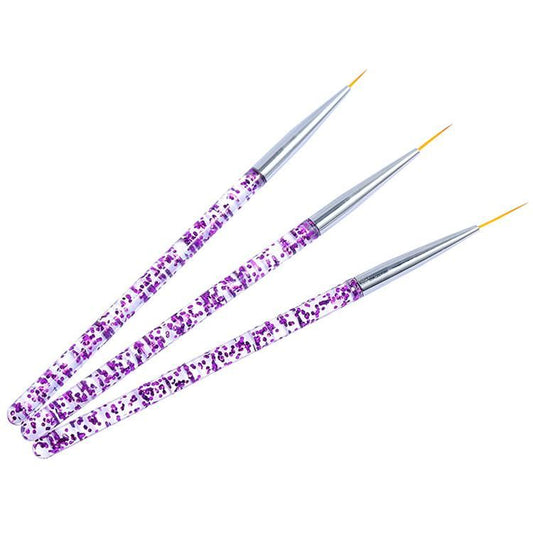 3pcs Nail Art Brushes, Pink VXN Beauty