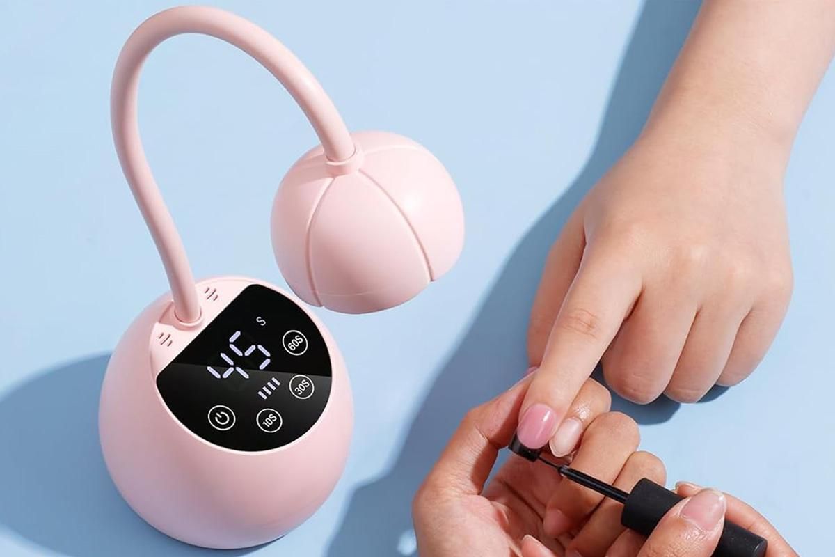 UV LED Nail Lamp Mini Cordless Gel Dryer With Adjustable Gooseneck For Gel Nails - Pink VXN Beauty