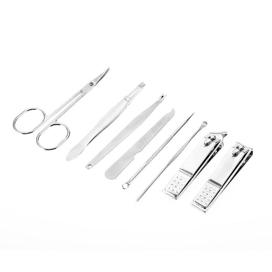 8 Pcs Stainless Steel Nail Scissors Cutter Clippers Set Fingernail Toenail (Black) VXN Beauty