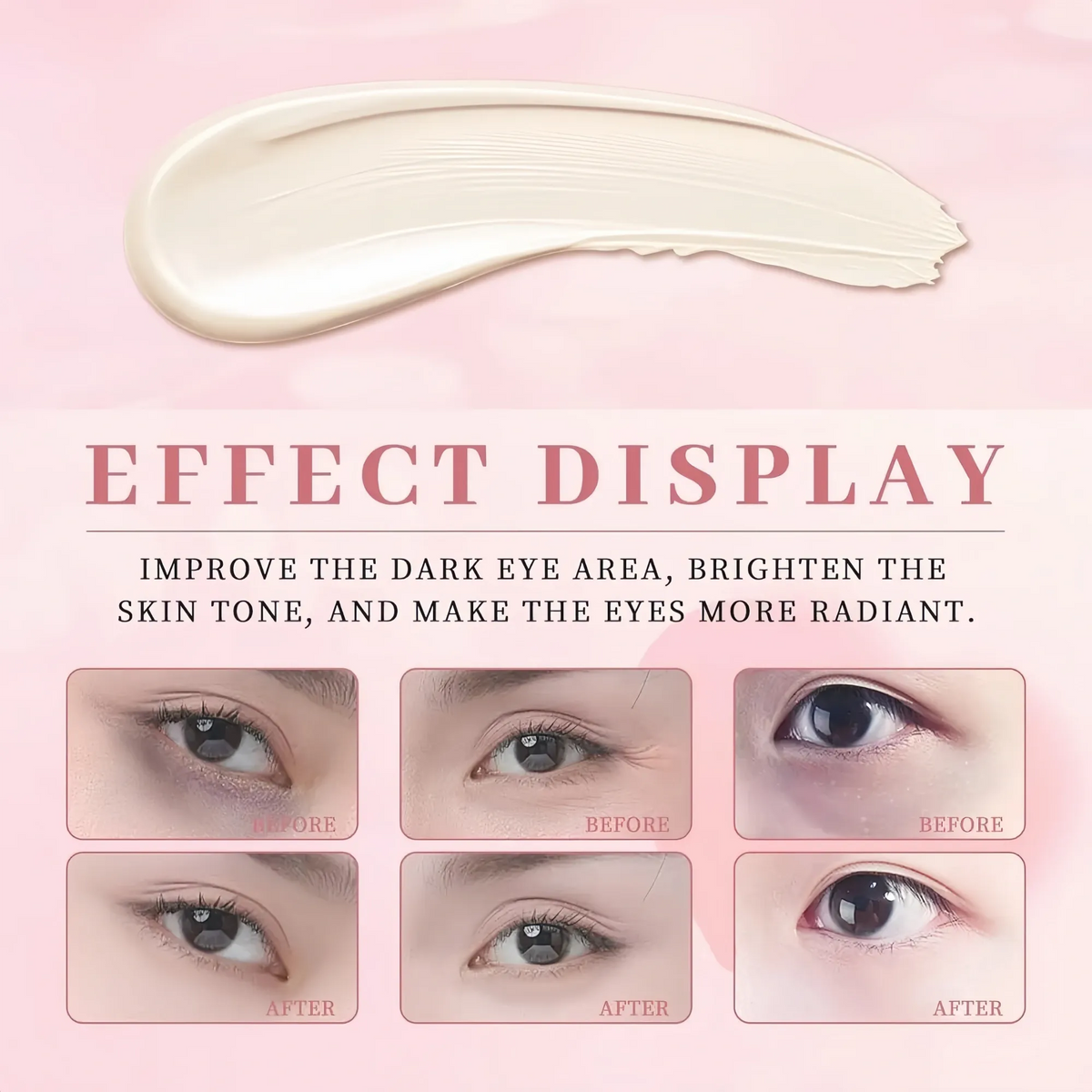 Microcurrent Eye Cream,Under Eye Cream for Dark Circles,Puffiness and Wrinkles, Hyaluronic Acid + Peptide+ Caffeine Eye Cream Anti Aging,Hydrating Eye Care,Gentle Vibration VXN Beauty