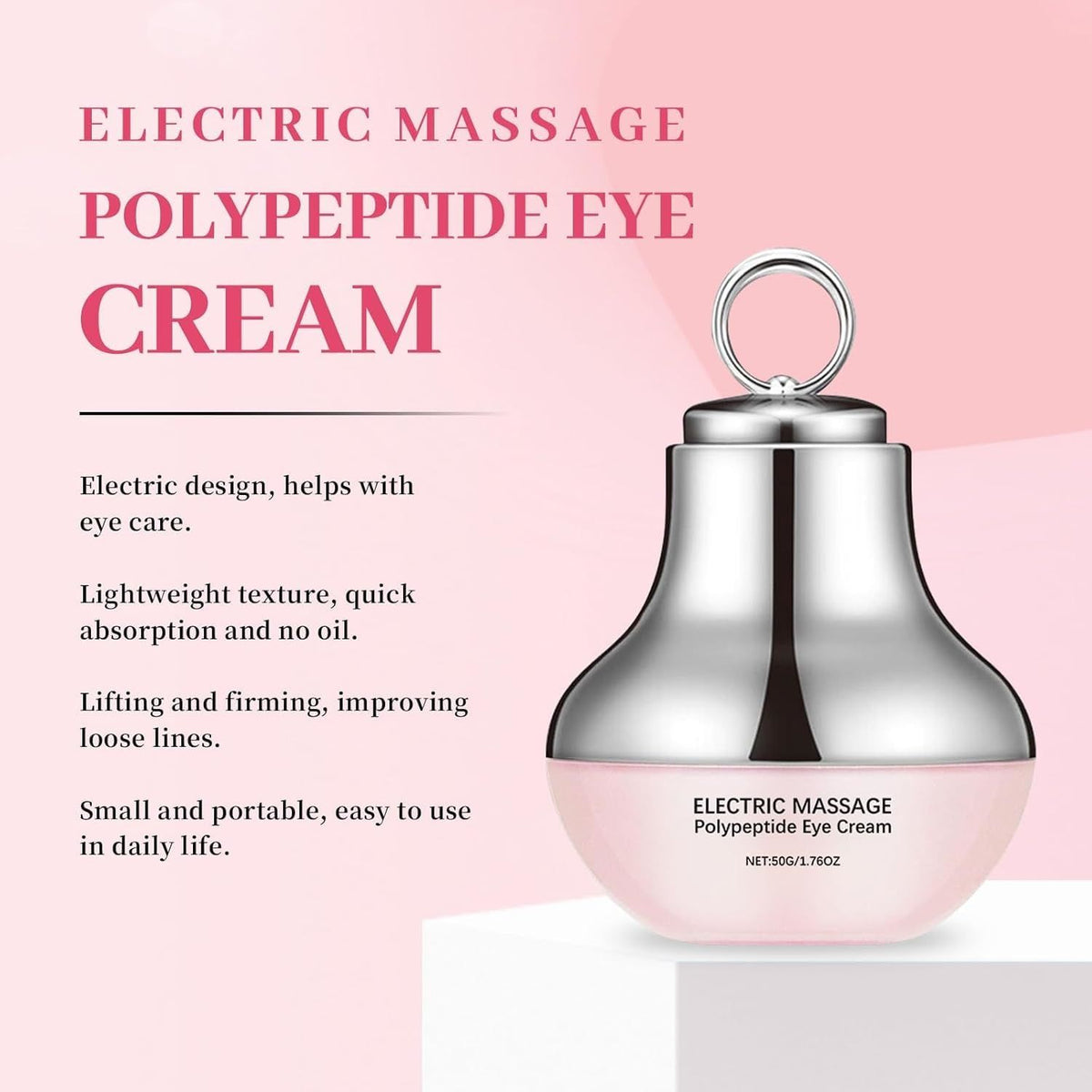 Microcurrent Eye Cream,Under Eye Cream for Dark Circles,Puffiness and Wrinkles, Hyaluronic Acid + Peptide+ Caffeine Eye Cream Anti Aging,Hydrating Eye Care,Gentle Vibration VXN Beauty