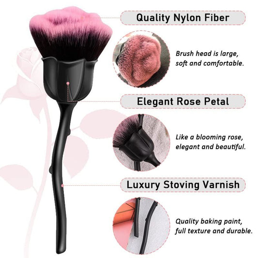 Nail Dust Brush, Fiber Hair Nail Art Brush, Rose Shape Nail Dust Brush for Remove Nail Dust and Powder VXN Beauty