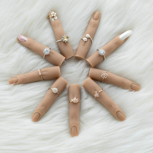 Silicone Practice Fingers for Acrylic Nails, Bendable Fake Nail Training Finger Manicure DIY Nail Art (3-2pcs) VXN Beauty