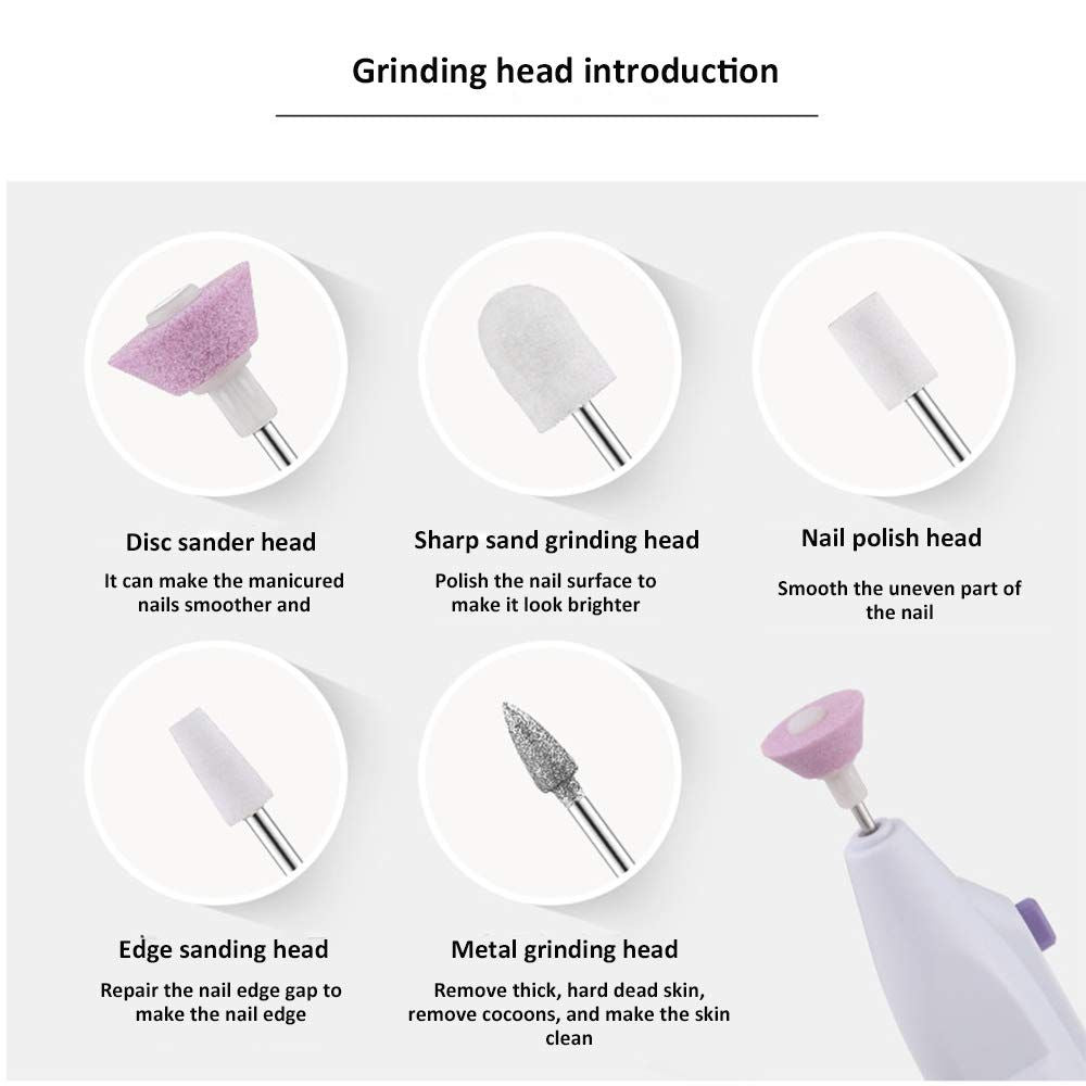 Portable mini Nail Drill, Acrylic Nail Tools, Electric Nail Polishing Machine, Pen Shape Finger Toe Nail Care,Nail File Nail Tips VXN Beauty