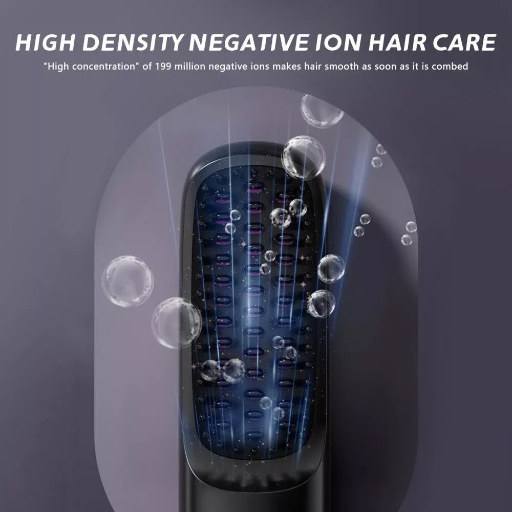 White Hair Straightener Brush Travel Mini Rechargeable Hair Styler Fast Heating VXN Beauty