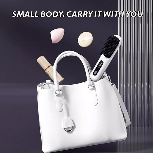 White Hair Straightener Brush Travel Mini Rechargeable Hair Styler Fast Heating VXN Beauty