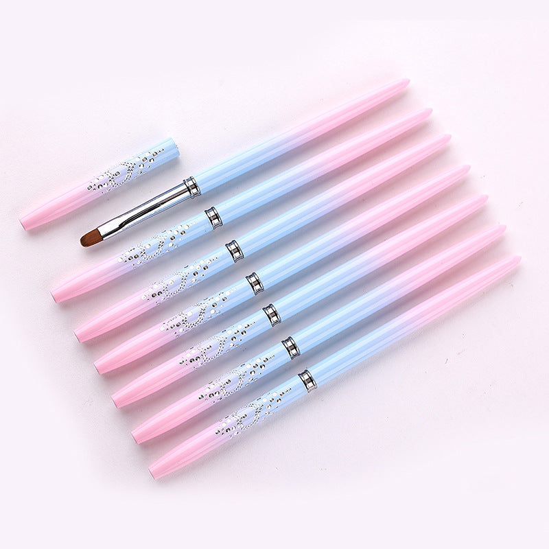 Professional Nail Art Brush Kit (15pcs) - Gradient Handles Manicure Tools VXN Beauty