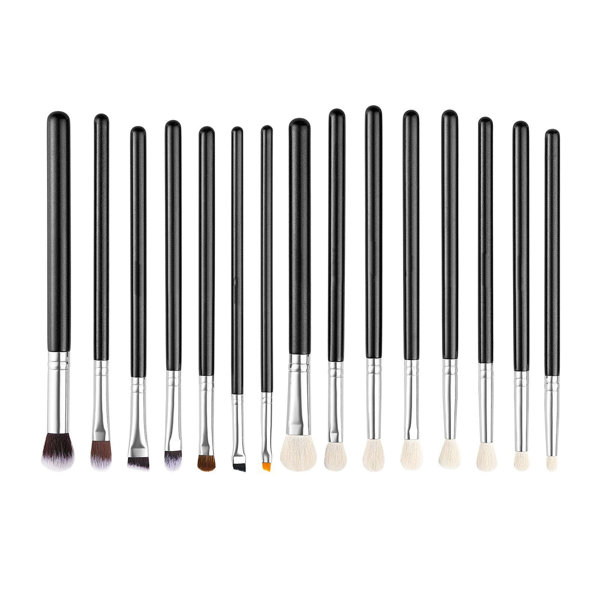 15-Piece Makeup Brush Set for Foundation Blending Eyeshadow, Professional Vegan Brushes with Soft Synthetic Bristles, Ergonomic Wood Handle & Aluminum Ferrule, Portable and Travel-Friendly VXN Beauty