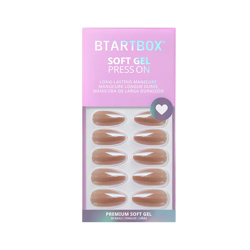 Chocolate Glazed Donut Almond Nails - Soft Gel Press On