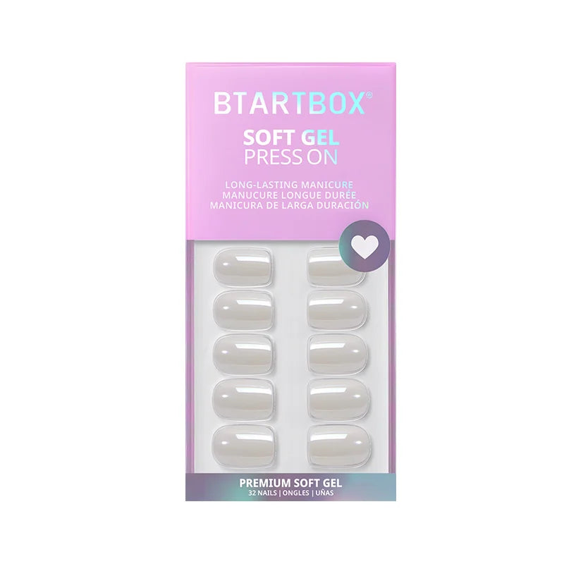 Vanilla Glazed Square Nails - Soft Gel Press On
