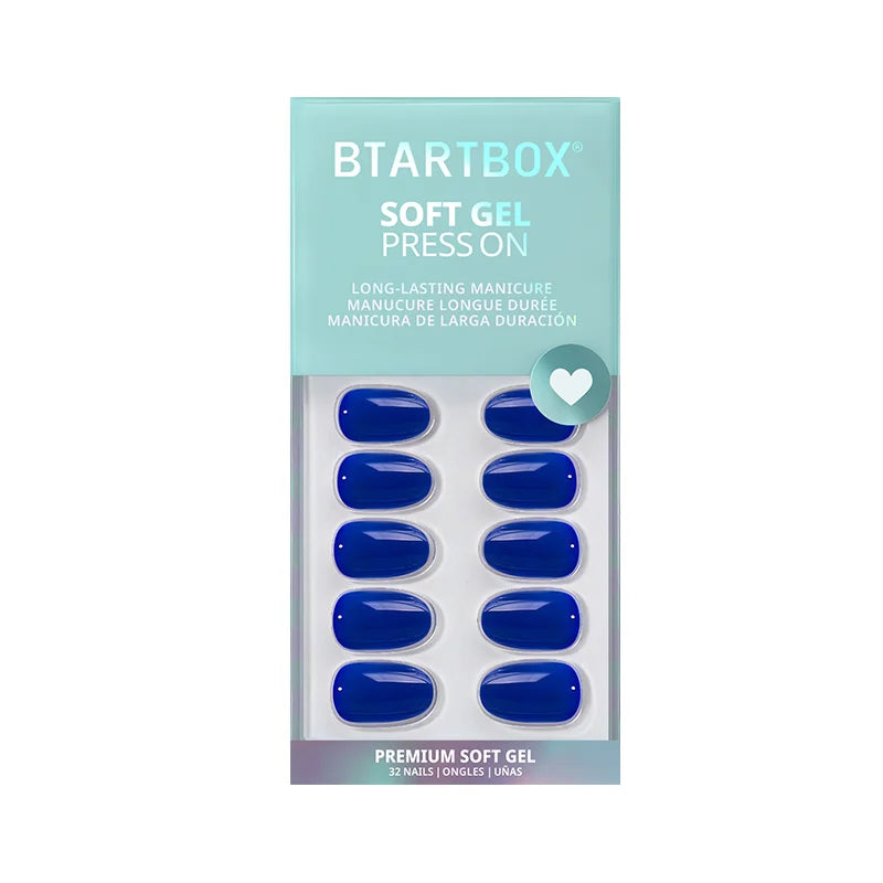 Mystic Navy Blue Oval Nails - Soft Gel Press On