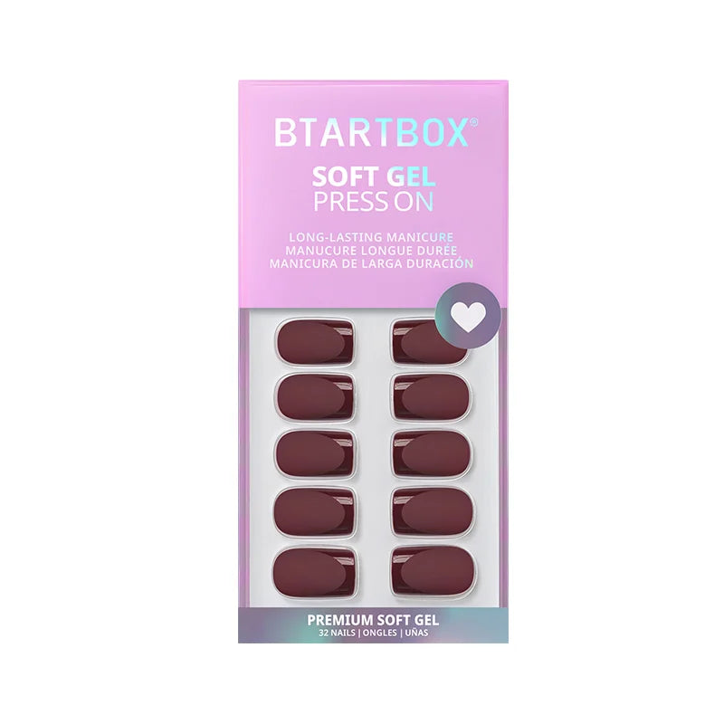 Cozy Cocoa Square Nails - Soft Gel Press On