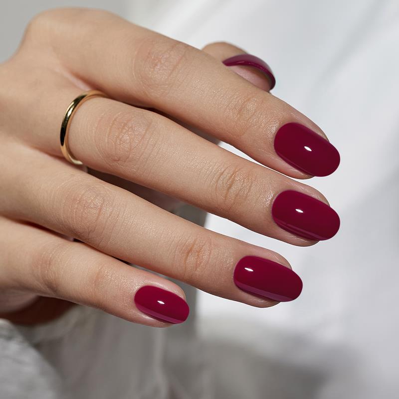 Grape Red Oval Nails - Soft Gel Press On