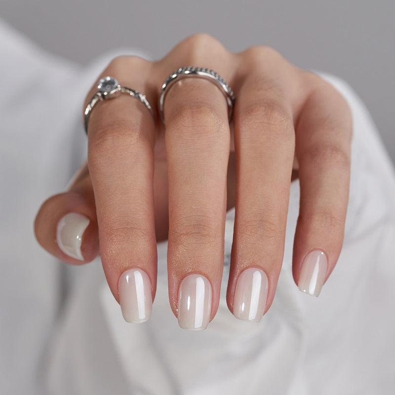 Vanilla Glazed Square Nails - Soft Gel Press On