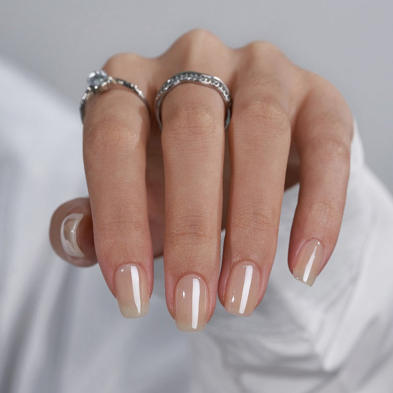 Cream Soda Short Square Nails - Soft Gel Press On