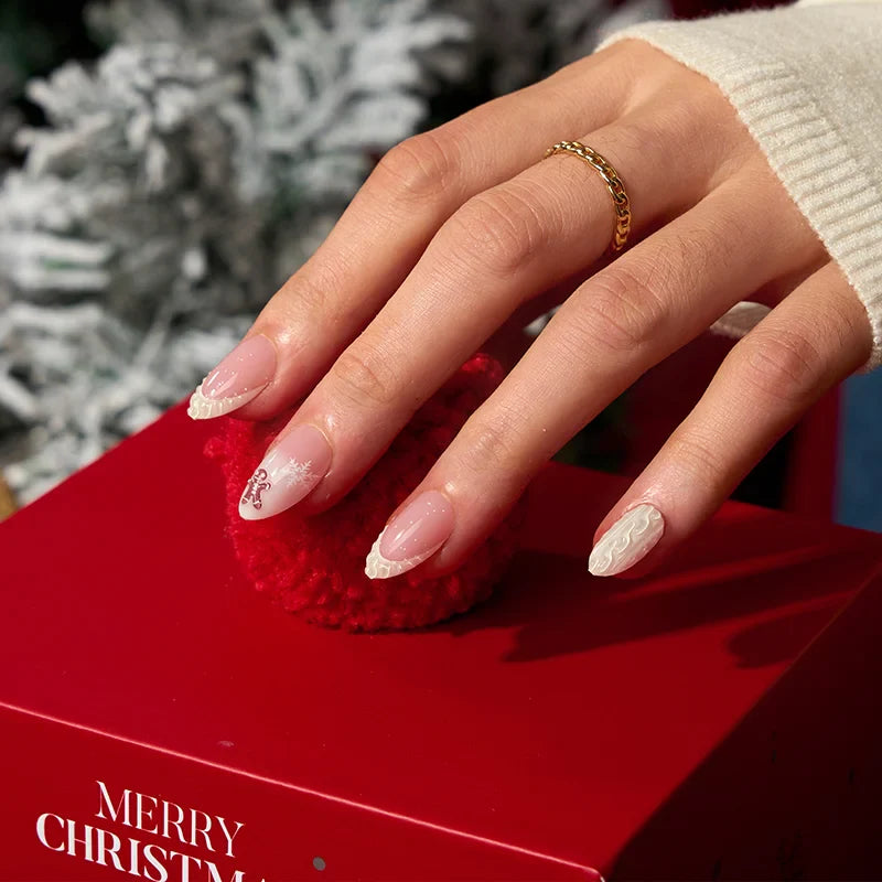 Gingerbread Joy Almond Nails - Soft Gel Press On