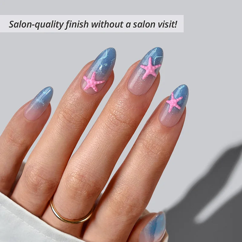 Star Shore Almond Nails - Soft Gel Press On