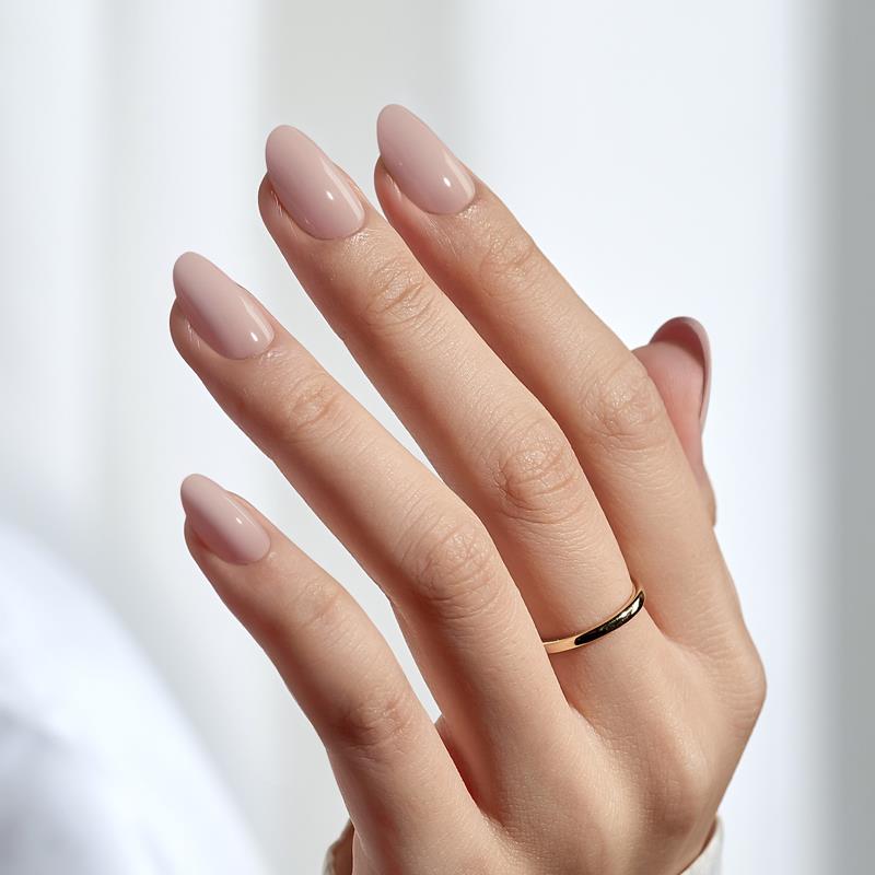 Taro Milkshake Oval Nails - Soft Gel Press On