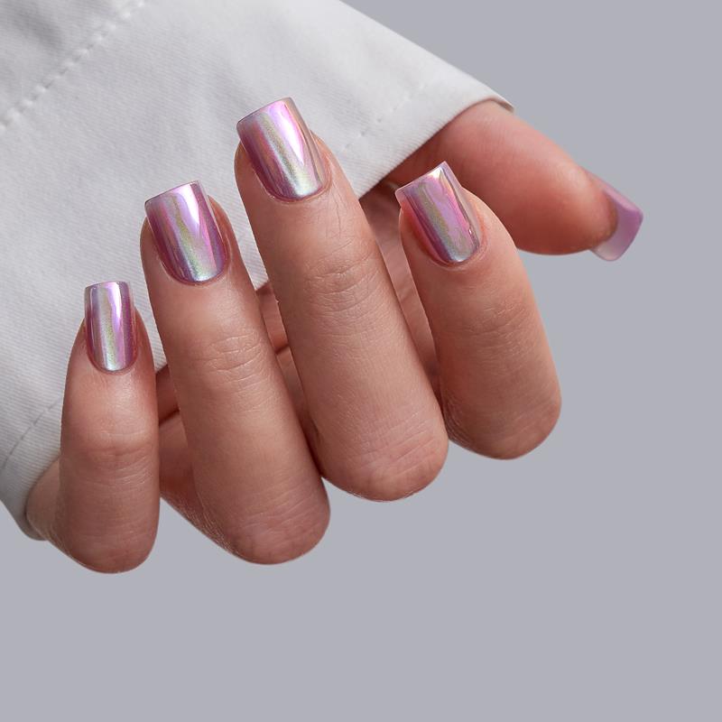 Glass Ocean Square Nails - Soft Gel Press On
