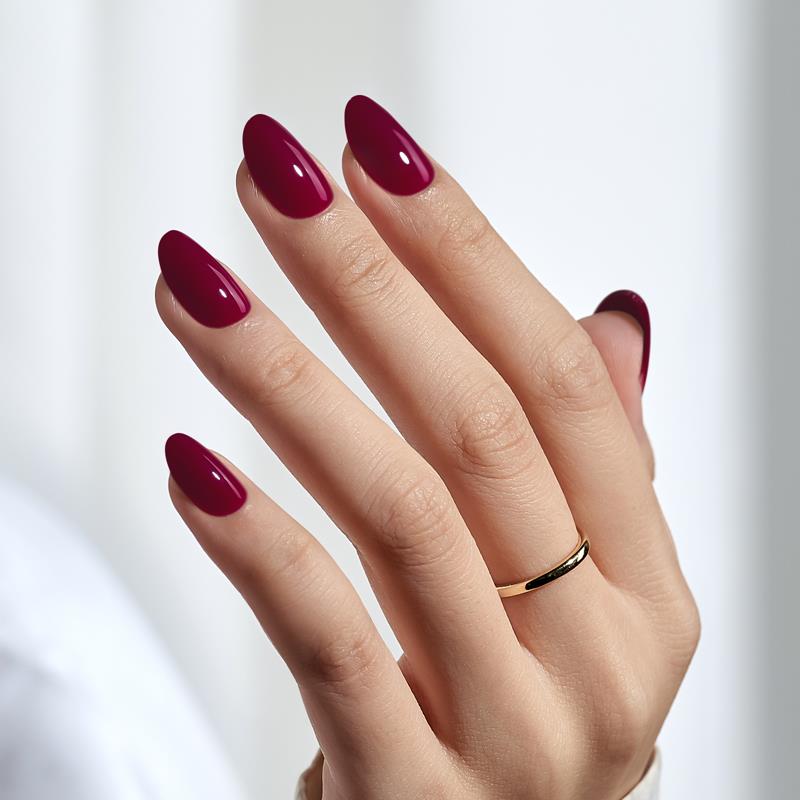 Grape Red Oval Nails - Soft Gel Press On