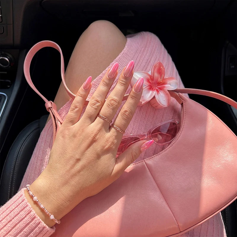 Pink Recharge Almond Nails - Soft Gel Press On