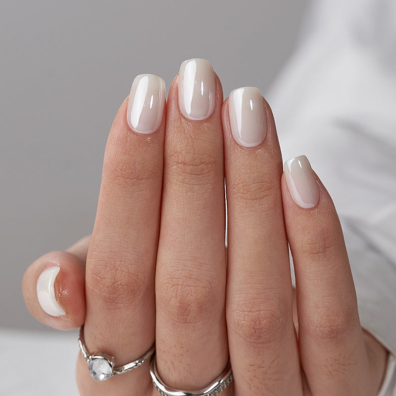 Vanilla Glazed Square Nails - Soft Gel Press On