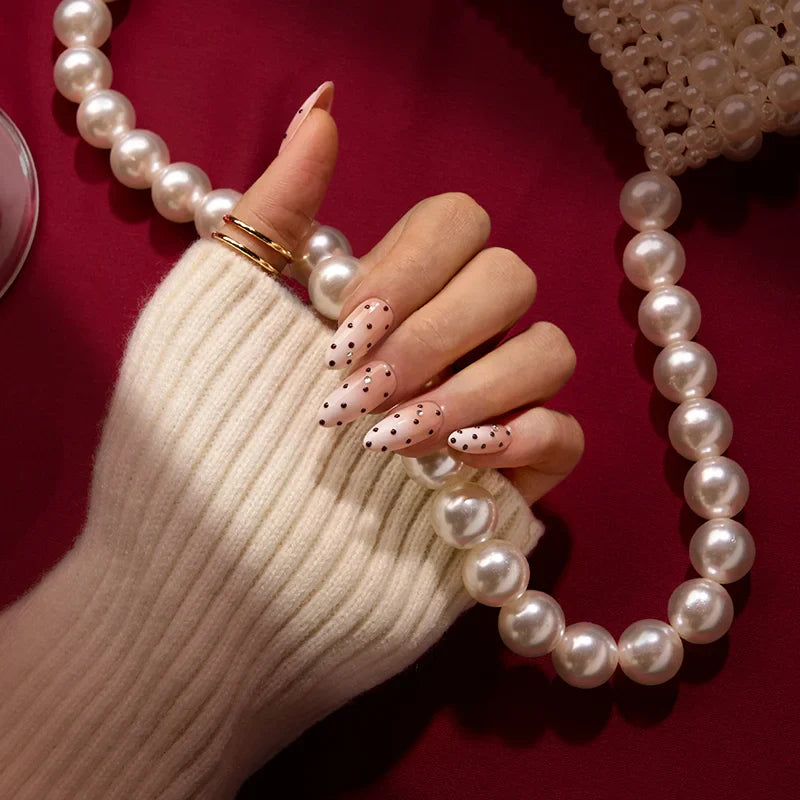 Gala Polka Almond Nails - Soft Gel Press On