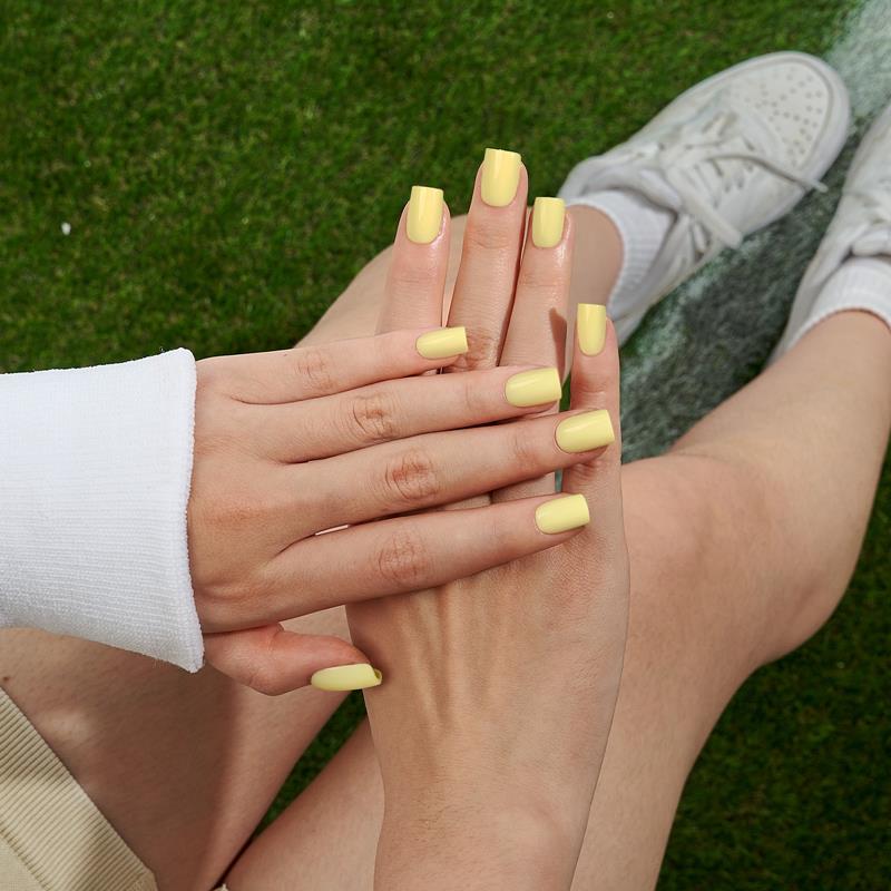 Lemon Sprint Square Nails - Soft Gel Press On