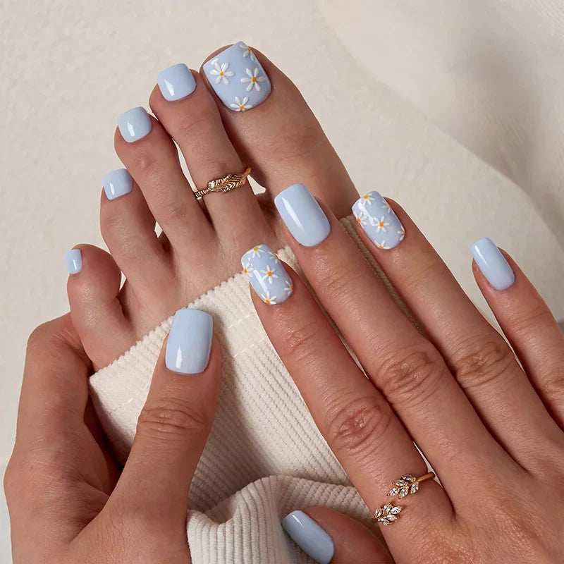 Porch Sky Squoval Nails - Soft Gel Press On
