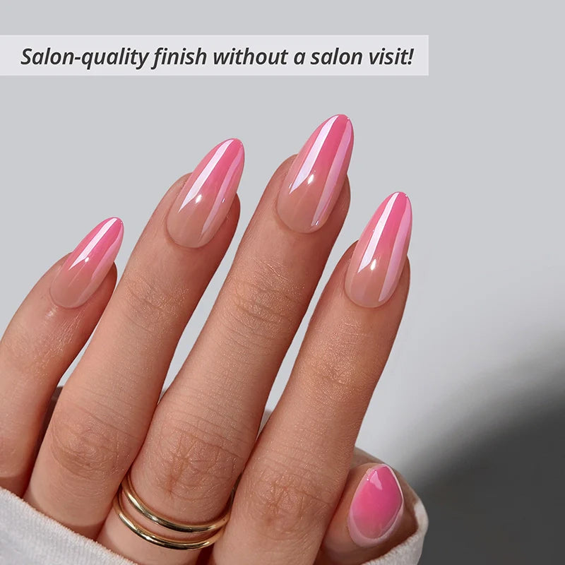Pink Recharge Almond Nails - Soft Gel Press On