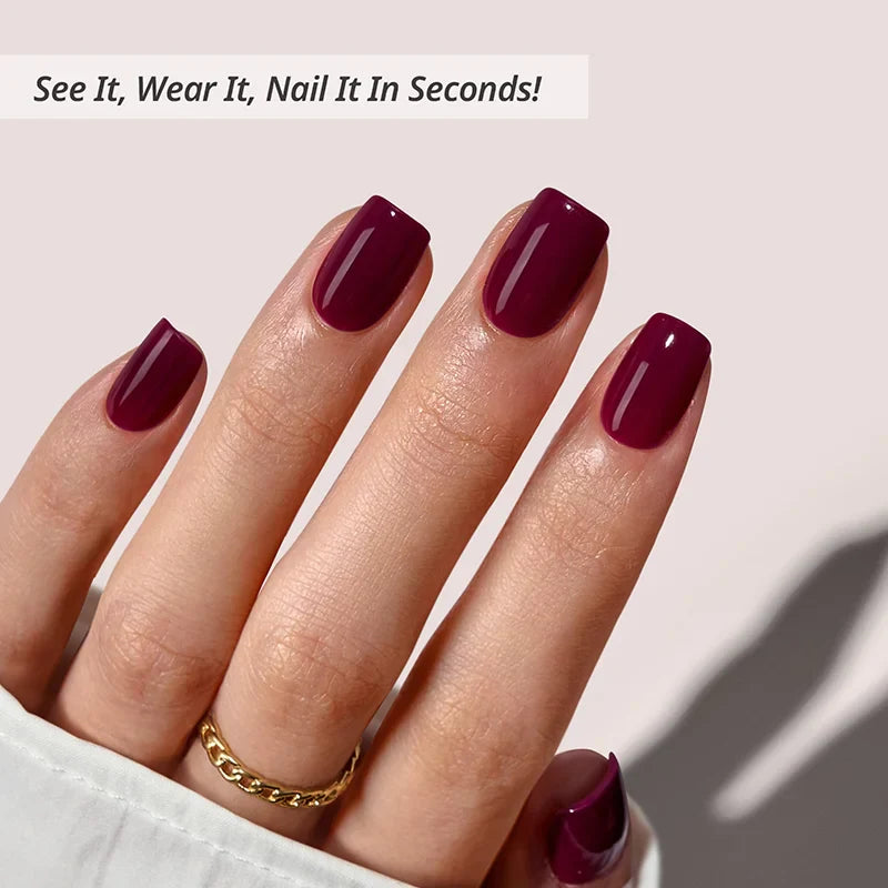 Blackberry Square Nails - Soft Gel Press On