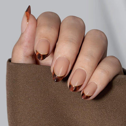 animal print french tip nails