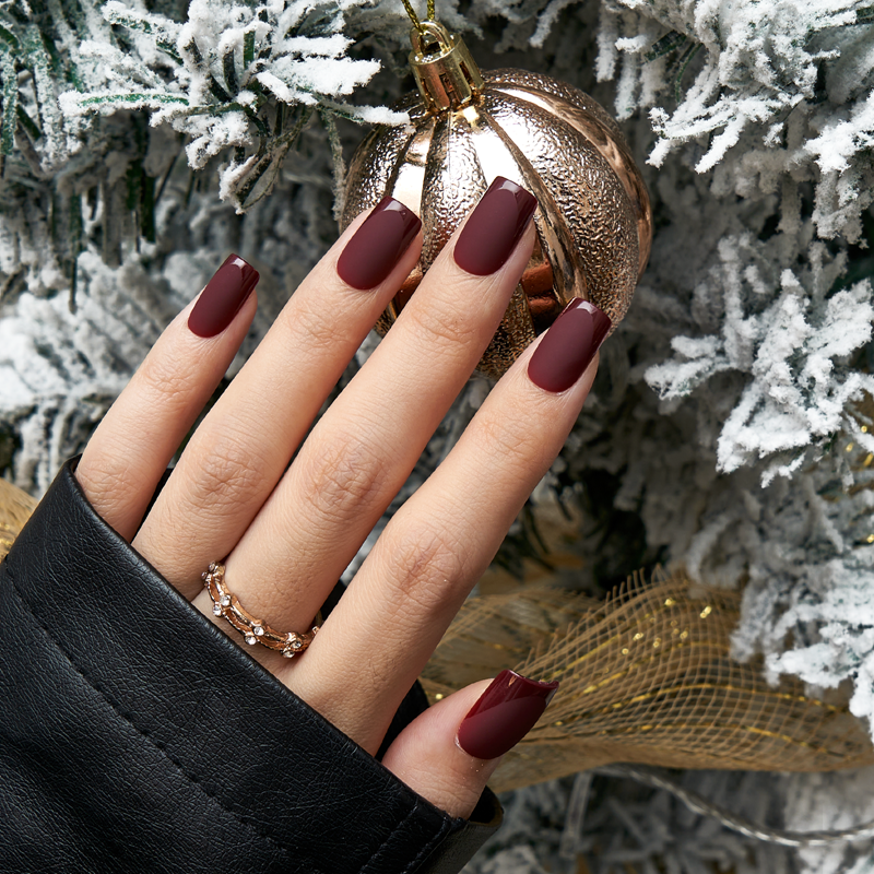 Cozy Cocoa Square Nails - Soft Gel Press On