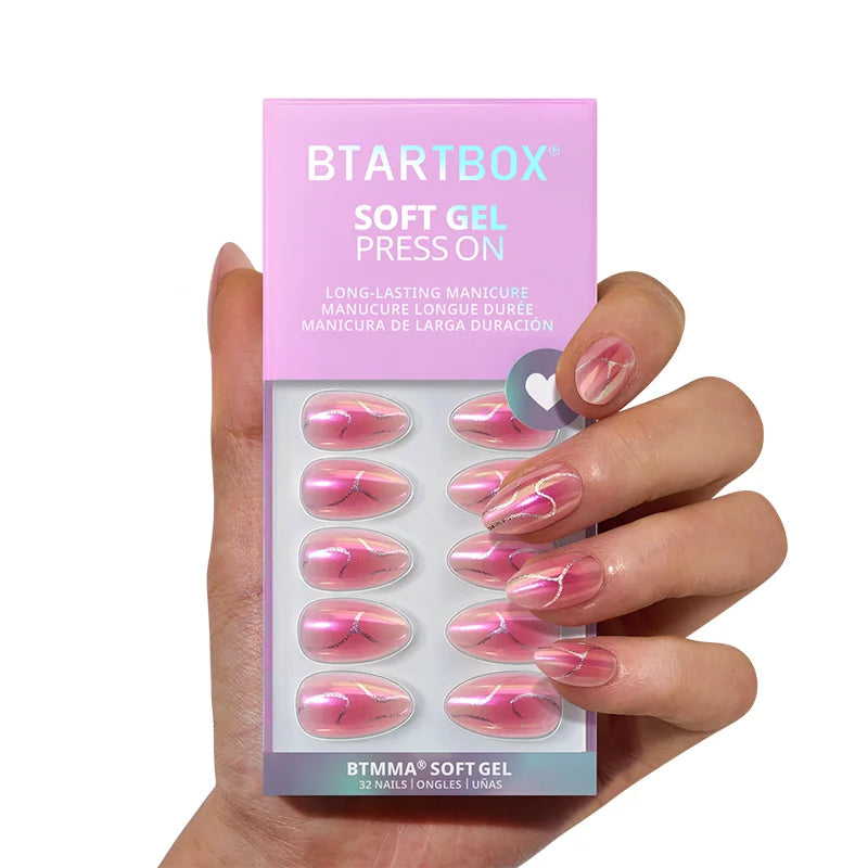 Neon Gradient Almond Nails - Soft Gel Press On