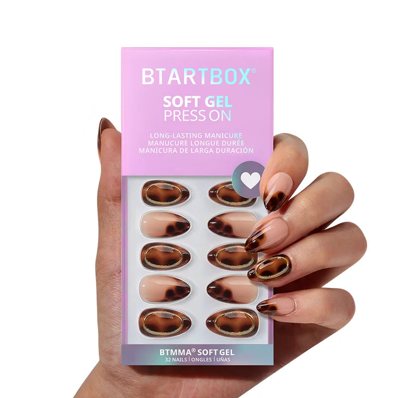 Amber Hoops Almond Nails - Soft Gel Press On