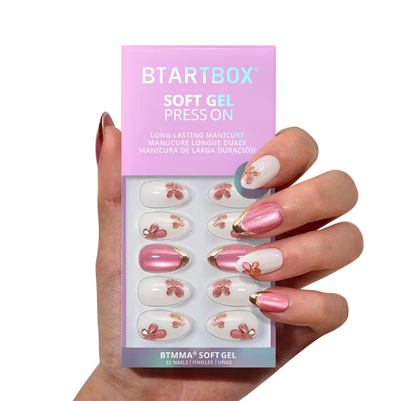Confetti Petals Almond Nails - Soft Gel Press On