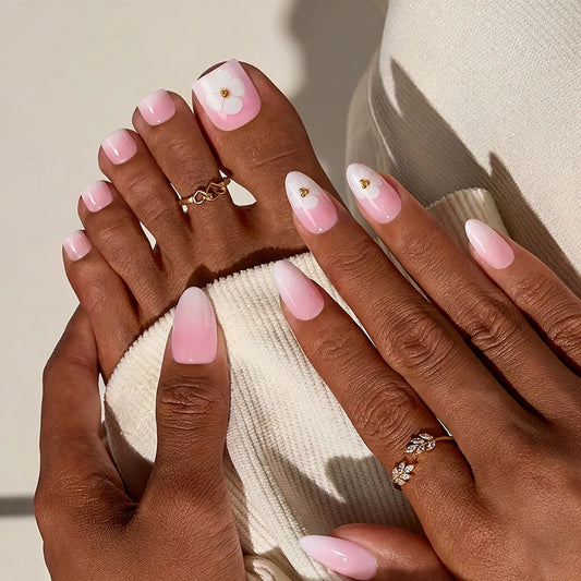 Orchard Burst Almond Nails - Soft Gel Press On
