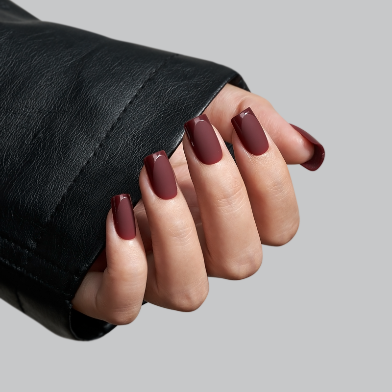 Cozy Cocoa Square Nails - Soft Gel Press On