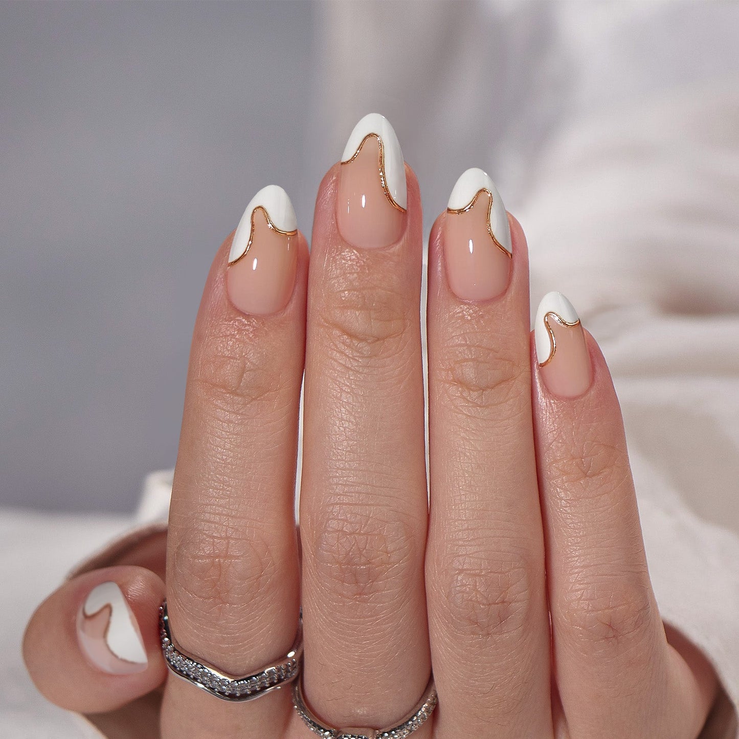 Tiny Gloden Almond Nails - Soft Gel Press On
