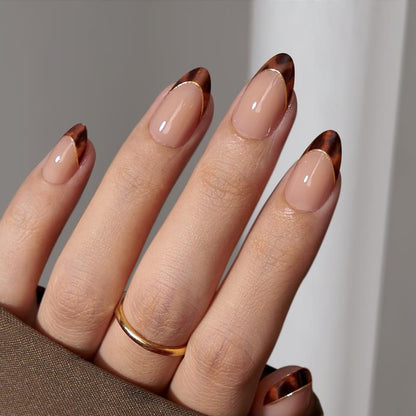 animal print french tip nails