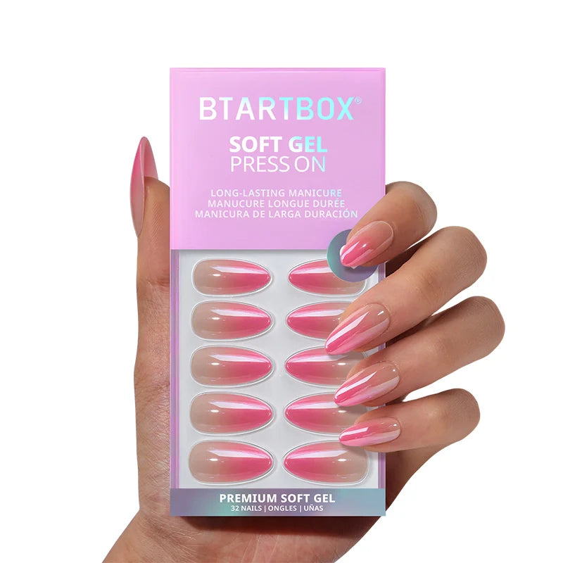 Pink Recharge Almond Nails - Soft Gel Press On