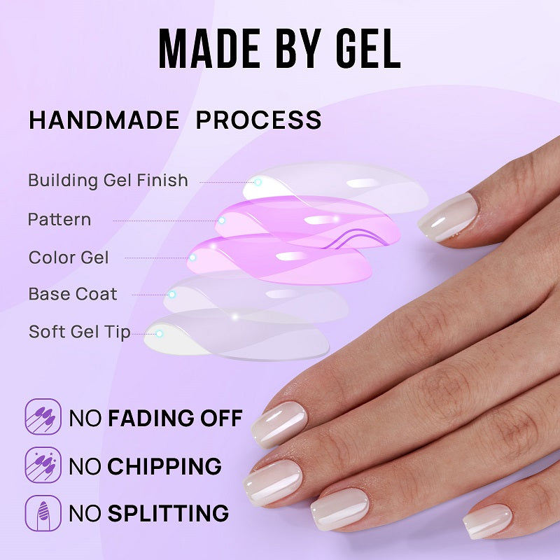 Vanilla Glazed Square Nails - Soft Gel Press On